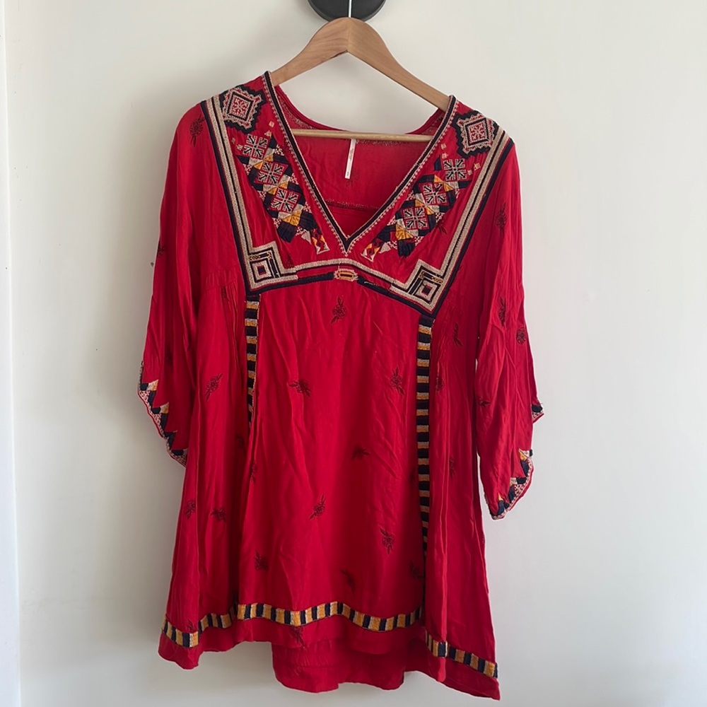 Free People embroidered mini dress